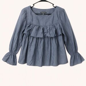 Banana Republic Chambray Ruffle Top